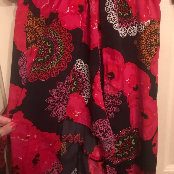 Floral skirt romper red & black - Picture 5 of 7